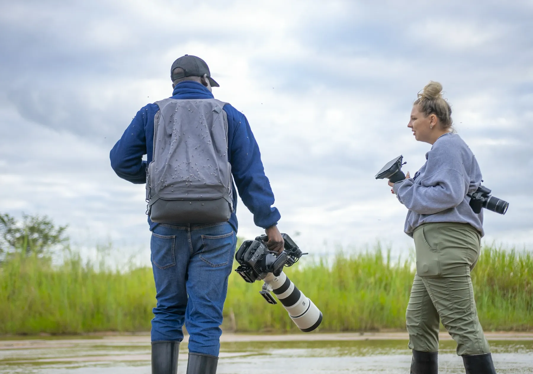 Ulendo team members on location with cameras